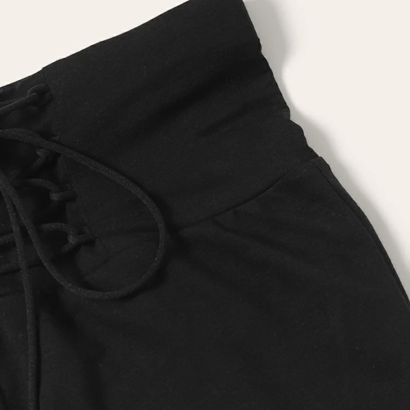 Lace Up Wide Waistband High Split Skirt - Picture 4 of 12